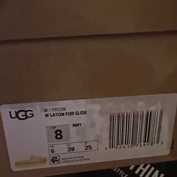 Ugg Yellow Fuzzy Fur Slide Sandals - Picture 8 of 8